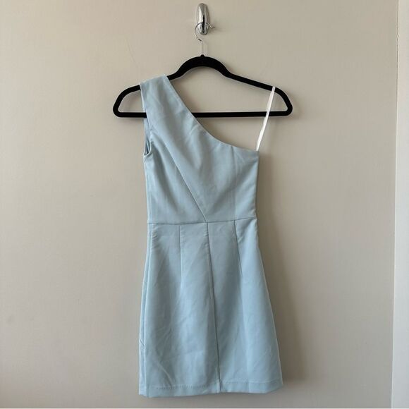 Nwt-Michael Costello X Revolve Ava Dress In Ice Blue - Picture 3 of 12
